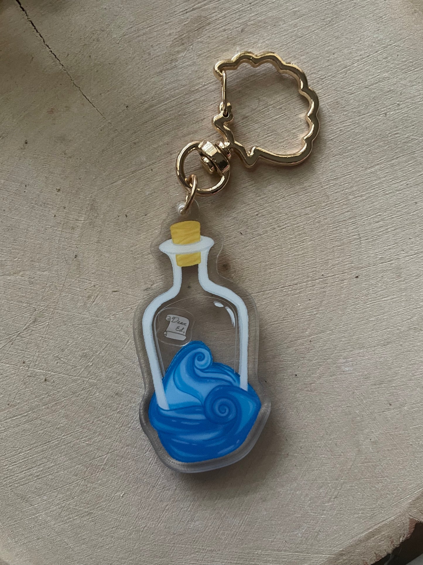 Our flag means death message bottle shaker keychain 