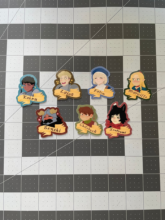 Delicious in dungeon banner stickers